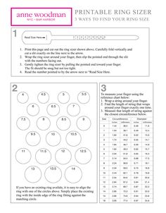 Three ways to measure your finger to get the right fit! Diamond Color Chart, Band Tips, Printable Calender, Printable Ring Size Chart, Engagement Ring Cut, Creek Ideas, Top Engagement Rings, Printable Ring Sizer, White Stone Ring