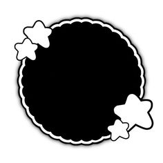 a black and white circle with stars on it