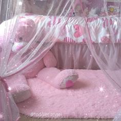 a pink teddy bear bed in a room