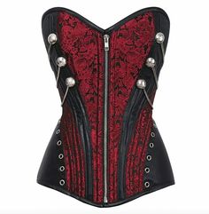 🌻 Brocade Corset, Womens Corset Tops, Red Corset Top, Party Crop Tops, Black Corset Top, Steampunk Corset, Red Corset, Plus Size Corset