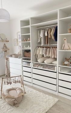 Looking for the perfect nursery closet organization? You need to see this list of nursery closets that will give you all the inspo you need! Baby Room Closet, Baby Room Storage, Cozy Baby Room, Baby Nursery Closet, Nursery Closet Organization, Baby Closet Organization, Baby Room Organization, Baby Room Themes, Baby Room Neutral