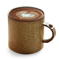 a coffee cup with a handle is shown on a white background