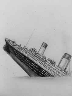 a drawing of a cruise ship in the water