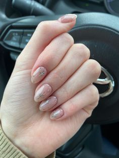 Bridemaid Nails Simple, Starry Night Nails, Night Nails, Vintage Nails, Subtle Nails, Simple Gel Nails, Minimal Nails, Casual Nails