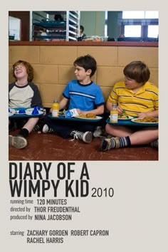 the poster for diary of a wimpy kid shows three boys eating lunch together