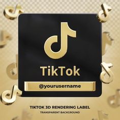 a black and gold business card with the words tiktok on it