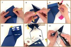 step by step instructions on how to make an origami tie for someone's birthday