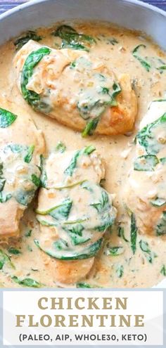 chicken florentine with spinach in a white sauce