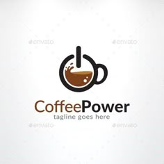 coffee power logo design template - food logo templates