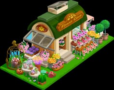 a small flower shop with lots of flowers