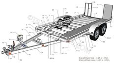 an image of a trailer with the parts labeled in it's description and instructions