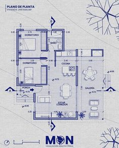 a blueprint shows the floor plan for a house