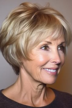 Short Full Hairstyles Over 50, Hair Stly For Short Hair Easy, Layered Haircuts With Bangs Short, Hair Peaces Hairstyles, Haircuts For 90 Year Old Women, Short Hairstyle Women Summer, Haircuts For Thick Hair And Round Face, Low Graduation Haircut, Women Over 70 Hairstyles