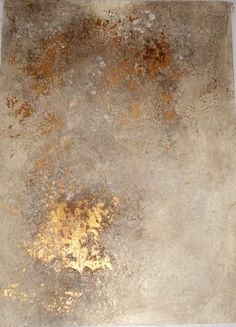 an old dirty floor with rust on the top and bottom part in yellow, brown and white colors