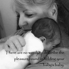 a woman holding a baby in her arms with the caption, there are no words to describe the pleasure found in holding your baby's body