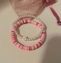 Sweetheart Bracelet Set - Etsy Bracelet Ideas Clay Beads, Bracelet Ideas Aesthetic, Clay Beads Ideas, Sweetheart Bracelet, Bracelet Business, Bracelets Ideas, Clay Bead