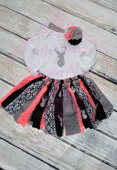 Buck Deer Head rag skirt tutu onesie set Newborn - 18 months 1st birthday outfit, photoshoot, or coming home from hospital by GGzBoutique on Etsy Coming Home From Hospital, Rag Skirt, Outfit Photoshoot, Military Combat Boots, Skirt Tutu, 1st Birthday Outfit, Buck Deer, 1st Birthday Outfits, Deer Head