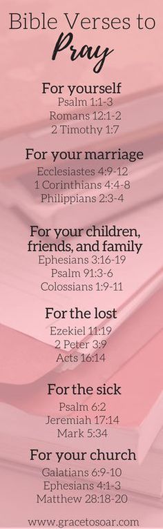 the bible verses to pray for you and your family, with pink paper stacked on top