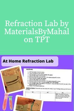 a book cover with images of materials and text that reads refaction lab by materials /