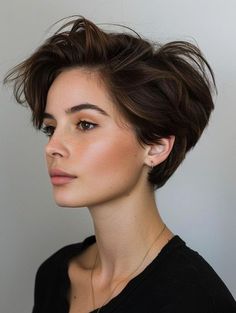 Trendy Pixie Haircut, Flipped Hair, Haircuts For Round Faces, Pixie Haircut For Round Faces, First Haircut