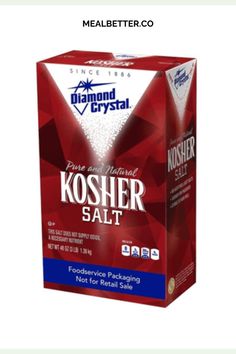 diamond crystal kosher salt is shown in this advertisement for kosher salt, which has been