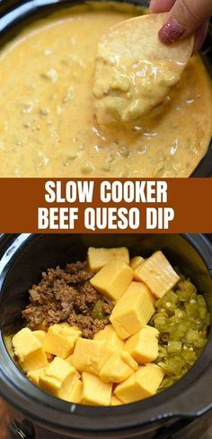 this slow cooker beef quesadilla dip is the perfect appetizer