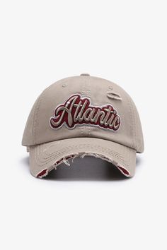 ATLANTIC Graphic Distressed Baseball Cap 
https://fitggins.com/products/atlantic-graphic-distressed-baseball-cap  
FITGGINS
 #OOTD #OOTDfashion #DailyLook #InstaOOTD #Hot #WIW #WIWT #LookBook #OutfitPost #OutfitGoals #TodayImWearing #MeToday #OutfitOfTheDay #TodaysOutfit #OOTDShare Baseball Cap Pattern, Baseball Cap Design, Distressed Baseball Cap, Stylish Caps, River City, Cap Patterns, Blue Zones, Embroidery Materials, City Market