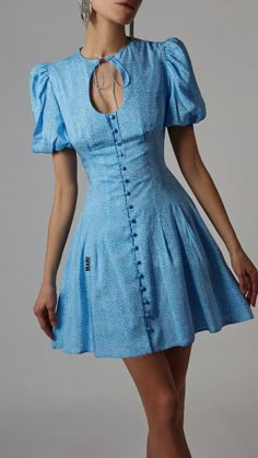 Dresses For Everyday, Looks Chic, Mode Inspiration, Fashion Sewing, Sewing Dresses, Blue Dress, Fitted Dress, Classy Outfits