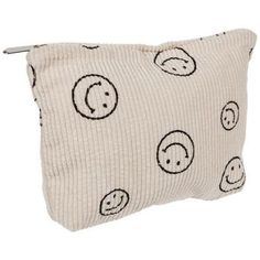 Dimensions: 7.09" x 10.24" Material: Corduroy & Metal Color: Cream & Black Quantity: 1 Organize your bag by putting your miscellaneous items inside this Happy Face Corduroy Pouch! Made of corduroy, this soft pouch features smiley faces against a cream background. Take this bag with you on-the-go as a stylish accessory! Cute Pencil Pouches, Travel Makeup Bag, Tool Pouch, Craft Planner, Smiley Faces, Emergency Kit, Makeup Bags Travel, Pencil Pouch, Scrapbook Paper Crafts