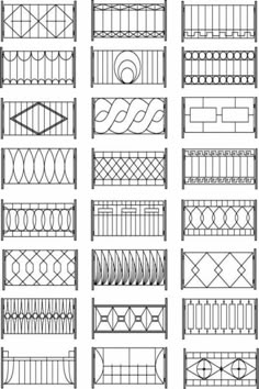 the different types and shapes of wrought iron grills, including one with decorative designs