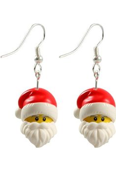 Lego Santa, Lego Crafts, Craft Earrings, Travel Inspired Jewelry, Diy Lego, Lego Activities