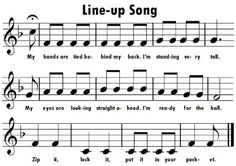 sheet music with the words line - up song