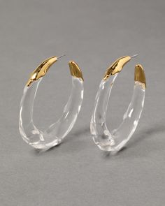 Alexis Bittar Jewelry, Clear Earrings, Hoop Earrings Style, Chunky Jewelry, Disc Earrings, Alexis Bittar, Trendy Jewelry, Jewelry Case, Earring Backs