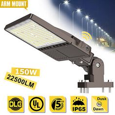 all in one led street light with motion sensor and remote control for parking lot area