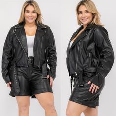 No Winter Outfit Is Complete Without An Edgy Black Moto Jacket. This Faux Leather Moto Jacket Is The Perfect Piece To Complete Any Look. The On The Edge Black Faux Leather Plus Size Moto Jacket Comes With A Front Zipper And A Belted Bottom. Wear It With Any Outfit For An Instant Bad Girl Boost. - Color May Vary Due To Lighting - Model Is Wearing A Size 1x - Pu Faux Leather - About The Fit: The One The Edge Black Faux Leather Plus Size Moto Jacket Is True To Size. Leather Plus Size, Black Moto Jacket, Faux Leather Moto Jacket, Leather Moto, Leather Moto Jacket, On The Edge, Winter Outfit, Moto Jacket, Black Faux Leather