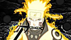 a cartoon character with scissors in his hand and flames around him, as if it were from naruto