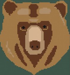 a cross stitch pattern of a bear's head