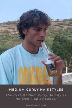 Fancy & Aesthetic Medium Curly Hairstyles for Men | The Best Medium Curly Hairstyles for Men (Top 30 Looks) Black Curly Hairstyles, Medium Curly Hairstyles, Curly Taper Fade, Curly Hairstyles For Men, Fancy Aesthetic, Curl Types, Mens Hair Colour