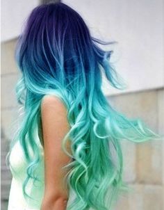 Ombre Blonde Ombre Hair, Dip Dye Hair, Hair Color Crazy, Hair Chalk, Natural Human Hair, Awesome Hair, Ombre Hair Color, Pastel Hair