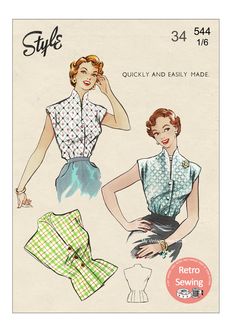 a woman's blouse and skirt sewing pattern