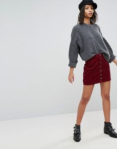 Cold Weather Outfit, Skirt Trends, Red Skirt, Line Skirt, Red Skirts, A Line Skirt, A Line Skirts, Cold Weather, Love This