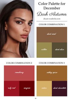 Color Analysis Spring, Dark Autumn Color Palette, Deep Autumn Makeup