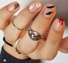 Nail Designs For Halloween, Vampy Nails, Spooky Halloween Nails, Rodeo Nails, Halloween Nails Ideas, Mens Nails, Simple Fall Nails, Pumpkin Nails, Cute Toe Nails