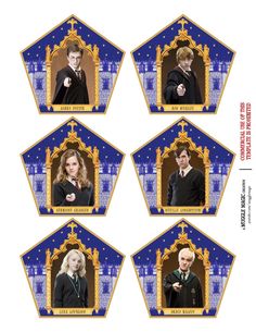 harry potter and hermione's hogwarts cupcake toppers are shown