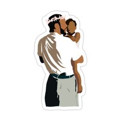 an image of a man holding a woman in his arms sticker on a white background