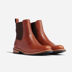 Women’s Fall Boots, Brown Chelsea Boots With Rubber Sole, Womens Chelsea Boots, Classic Brown Chelsea Boots With Rubber Sole, Cognac Chelsea Boots, Nisolo Chelsea Boots, Brown Chelsea Boots For Work, Medium Width, Brown Lace-up Chelsea Boots With Leather Sole, Everyday Boots