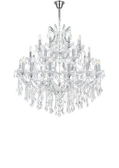 8318P42C-33 (Clear) Maria Theresa 33 Light Up Chandelier With Chrome Finish Maria Theresa, Light Chandelier, Chrome Finish, Chandelier Lighting, Light Source, Light Up