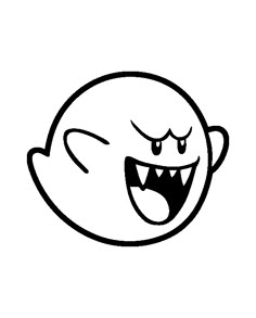 a black and white drawing of an angry face