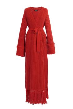 Red Knit Cardigan, Cardigan Dress, Boho Chic Outfits, Wrap Cardigan, Maxi Wrap Dress, Dress With Cardigan, Dress Design, Fall Winter Outfits, Every Woman