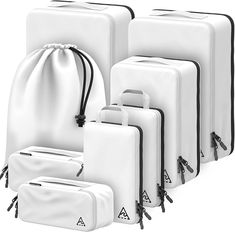 Amazon.com | 8-Piece Deluxe Compression Packing Cubes Travel - Maximize Space In Luggage With Double Capacity Design, Luxury Compressible Packing Cubes For Travel, Large, Small, & Medium Set | Packing Organizers Luxury Suitcase, Suitcase Organizer, Smart Packing, Bags Organizer, Suitcase Organization, Packing Essentials, Packing Organizers